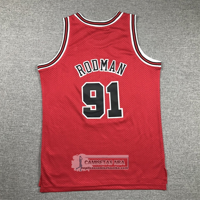 Camiseta Nino Chicago Bulls Dennis Rodman NO 91 Mitchell & Ness 1997-98 Rojo